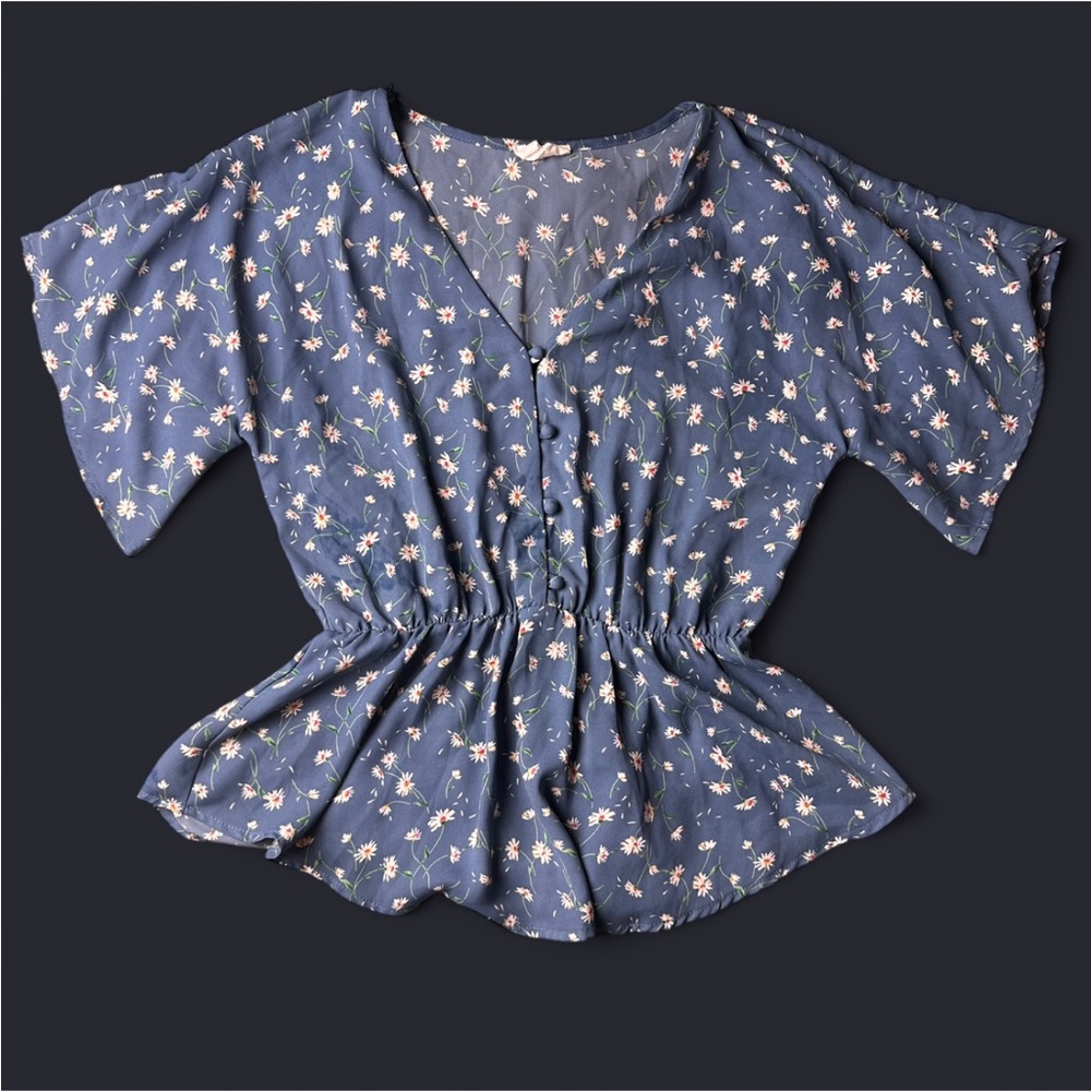 Sienna Sky blue floral blouse